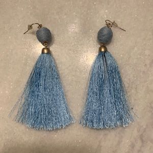 Light Blue Tassel Earrings